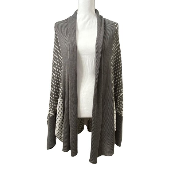 Ashley Stewart Gray & White Open Front Cardigan Sweater Womens Size 18/20 - Picture 1 of 10